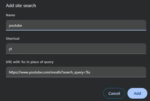 add shortcut
